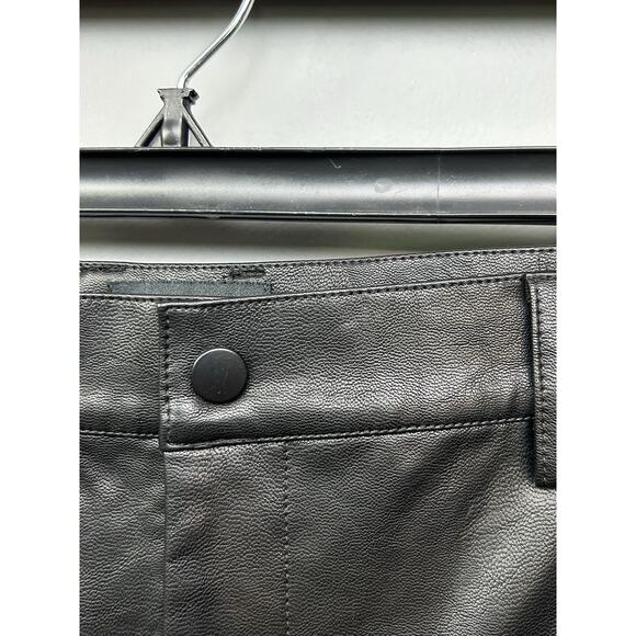 Bardot Marlowe Vegan Leather Wide Leg Pants Womens 10 Black Pockets Revolve - Picture 9 of 10